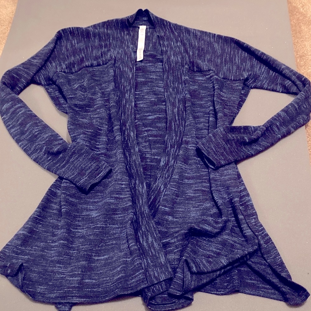 Lululemon blue blissful zen open cardigan side slits